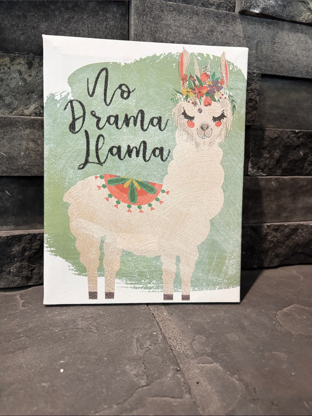 Novelty Canvas Sign “No Drama Llama”